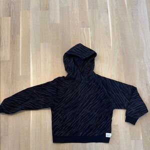 Zara animal tiger print Black and Gray Hooded Sweatshirt
